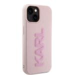 Karl Lagerfeld 3D Rubber Glitter Logo Karl Pink Kryt iPhone 15