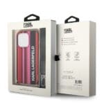 Karl Lagerfeld KLHCP14XSTSTP Hardcase Pink Color Stripes Strap Kryt iPhone 14 Pro Max