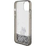 Karl Lagerfeld KLHCP15MLKCNSK Transparent Hardcase Liquid Glitter Choupette Kryt iPhone 15 Plus