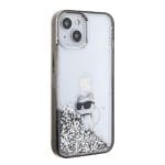 Karl Lagerfeld KLHCP15SLKCNSK Transparent Hardcase Liquid Glitter Choupette Kryt iPhone 15