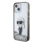 Karl Lagerfeld KLHCP15SLKKNSK Transparent Hardcase Liquid Glitter Ikonik Kryt iPhone 15
