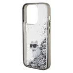 Karl Lagerfeld KLHCP15XLKCNSK Transparent Hardcase Liquid Glitter Choupette Kryt iPhone 15 Pro Max
