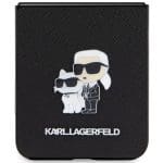 Karl Lagerfeld KLHCZF5SAKCNPK Hardcase Black Saffiano Karl&Choupette Pin Kryt Samsung Galaxy Z Flip 5