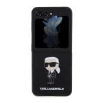 Karl Lagerfeld KLHCZF5SNIKBCK Hardcase Black Silicone Ikonik Kryt Samsung Galaxy Z Flip 5