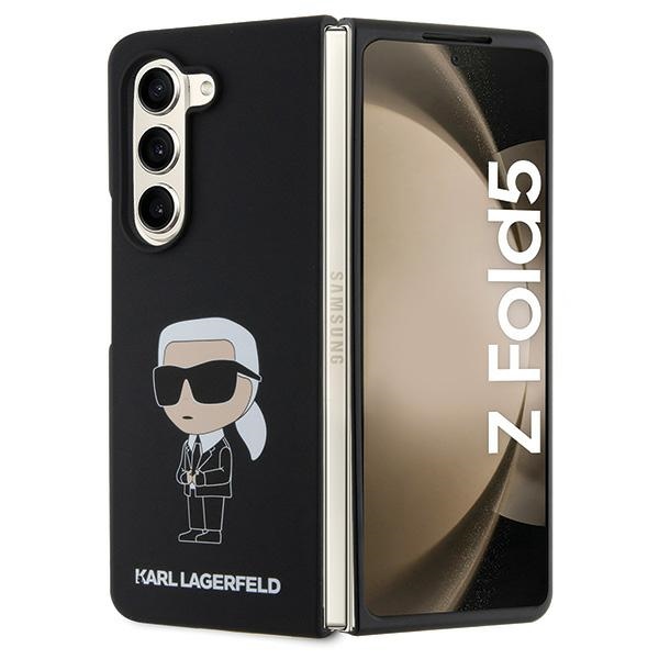 Karl Lagerfeld KLHCZFD5SNIKBCK Hardcase Black Silicone Ikonik Kryt Samsung Galaxy Z Fold 5