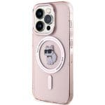 Karl Lagerfeld KLHMP15XHFCCNOP Pink Hardcase IML Choupette MagSafe Kryt iPhone 15 Pro Max