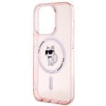 Karl Lagerfeld KLHMP15XHFCCNOP Pink Hardcase IML Choupette MagSafe Kryt iPhone 15 Pro Max
