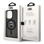 Karl Lagerfeld KLHMP15XHFCKNOK Black Hardcase IML Ikonik MagSafe Kryt iPhone 15 Pro Max