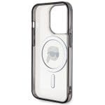 Karl Lagerfeld KLHMP15XHKHNOTK Transparent Hardcase IML Karl`s Head MagSafe Kryt iPhone 15 Pro Max