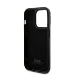 Karl Lagerfeld Rhinestone Plate Metal Logo Black Kryt iPhone 15 Pro