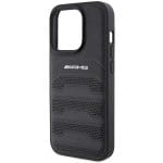 Mercedes AMG AMHCP15LGSEBK Black Hardcase Leather Debossed Lines Kryt iPhone 15 Pro