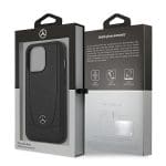 Mercedes MEHCP15LARMBK Black Hardcase Leather Urban Kryt iPhone 15 Pro