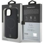 Mercedes MEHMP15S23RCMK Black Hardcase Smooth Leather MagSafe Kryt iPhone 15