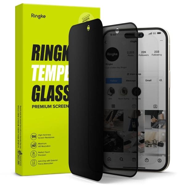 Ringke Tempered Glass Privacy iPhone 15