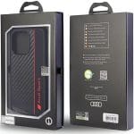 Audi Carbon Fiber Stripe Black Hardcase AUS-TPUPCIP13P-R8/D1-BK Kryt iPhone 13/13 Pro