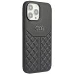 Audi Genuine Leather Black Hardcase AU-TPUPCIP13PM-Q8/D1-BK Kryt iPhone 13 Pro Max