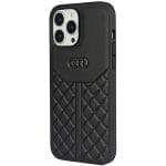Audi Genuine Leather Black Hardcase AU-TPUPCIP13PM-Q8/D1-BK Kryt iPhone 13 Pro Max