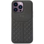 Audi Genuine Leather Black Hardcase AU-TPUPCIP14PM-Q8/D1-BK Kryt iPhone 14 Pro Max