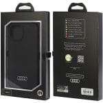 Audi Silicone Case Black Hardcase AU-LSRIP15-Q3/D1-BK Kryt iPhone 15