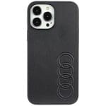Audi Synthetic Leather Black Hardcase AU-TPUPCIP13PM-TT/D1-BK Kryt iPhone 13 Pro Max