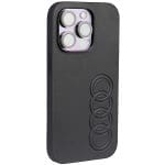 Audi Synthetic Leather Black Hardcase AU-TPUPCIP14P-TT/D1-BK Kryt iPhone 14 Pro