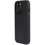 Audi Synthetic Leather Black Hardcase AU-TPUPCIP14P-TT/D1-BK Kryt iPhone 14 Pro