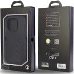 Audi Synthetic Leather Black Hardcase AU-TPUPCIP14P-TT/D1-BK Kryt iPhone 14 Pro