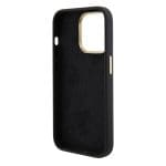 Guess Liquid Silicone 4G Strass Metal Logo Black Kryt iPhone 15 Pro Max