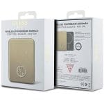 Guess Powerbank 15W GUPBM5AL4DMD 5000 mAh Gold MagSafe 4G Strassed Metal Logo