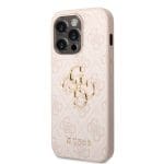 Guess PU 4G Metal Logo Pink Kryt iPhone 15 Pro Max