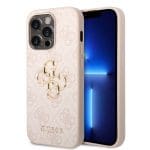 Guess PU 4G Metal Logo Pink Kryt iPhone 15 Pro Max