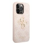 Guess PU 4G Metal Logo Pink Kryt iPhone 15 Pro Max