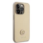 Guess PU 4G Strass Metal Logo Gold Kryt iPhone 15 Pro Max