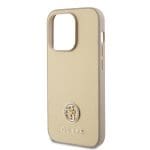 Guess PU 4G Strass Metal Logo Gold Kryt iPhone 15 Pro Max