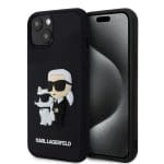 Karl Lagerfeld 3D Rubber Karl and Choupette Black Kryt iPhone 15 Plus