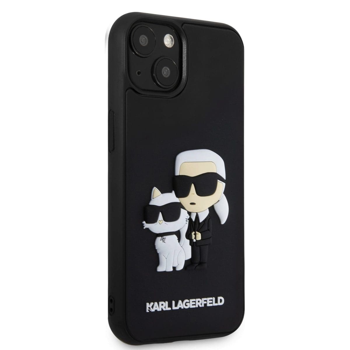 Karl Lagerfeld 3D Rubber Karl and Choupette Black Kryt iPhone 15 Plus