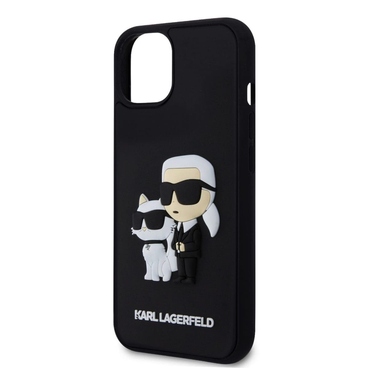 Karl Lagerfeld 3D Rubber Karl and Choupette Black Kryt iPhone 15 Plus