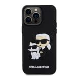 Karl Lagerfeld 3D Rubber Karl and Choupette Black Kryt iPhone 15 Pro Max