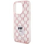 Karl Lagerfeld KLHCP15LHNCMKLP Pink Hardcase Monogram Choupette Kryt iPhone 15 Pro
