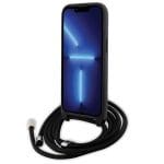 Karl Lagerfeld KLHCP15MSAKCPSK Hardcase Black Crossbody Saffiano Metal Pin Karl & Choupette Kryt iPhone 15 Plus