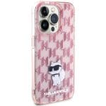 Karl Lagerfeld KLHCP15XHNCMKLP Pink Hardcase Monogram Choupette Kryt iPhone 15 Pro Max