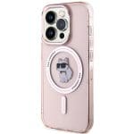 Karl Lagerfeld KLHMP15LHFCCNOP Pink Hardcase IML Choupette MagSafe Kryt iPhone 15 Pro