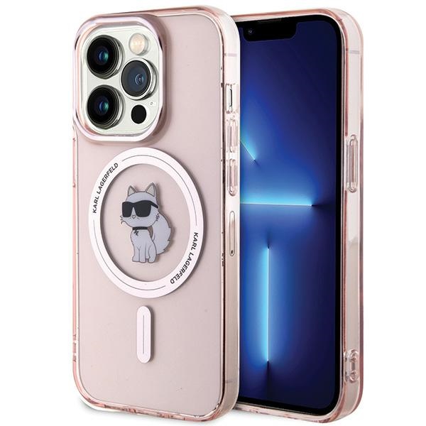 Karl Lagerfeld KLHMP15LHFCCNOP Pink Hardcase IML Choupette MagSafe Kryt iPhone 15 Pro