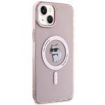 Karl Lagerfeld KLHMP15MHFCCNOP Pink Hardcase IML Choupette MagSafe Kryt iPhone 15 Plus