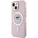 Karl Lagerfeld KLHMP15SHFCCNOP Pink Hardcase IML Choupette MagSafe Kryt iPhone 15