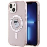Karl Lagerfeld KLHMP15SHFCCNOP Pink Hardcase IML Choupette MagSafe Kryt iPhone 15