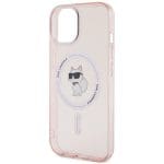 Karl Lagerfeld KLHMP15SHFCCNOP Pink Hardcase IML Choupette MagSafe Kryt iPhone 15