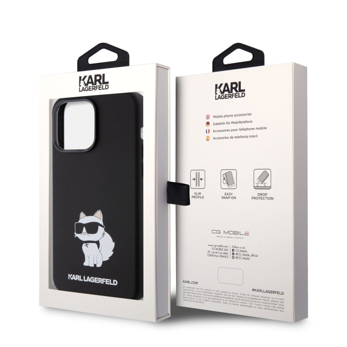 Karl Lagerfeld Liquid Silicone Choupette NFT Black Kryt iPhone 15 Pro