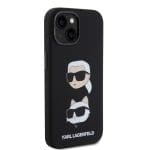 Karl Lagerfeld Liquid Silicone Karl and Choupette Heads Black Kryt iPhone 15