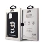 Karl Lagerfeld Liquid Silicone Karl and Choupette Heads Black Kryt iPhone 15